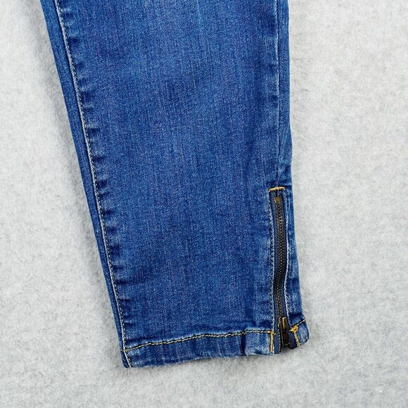 Nuon Jeans Womens 32 Blue Mid-Rise Zip ankle Denim Pant Preppy Casual - Picture 9 of 12